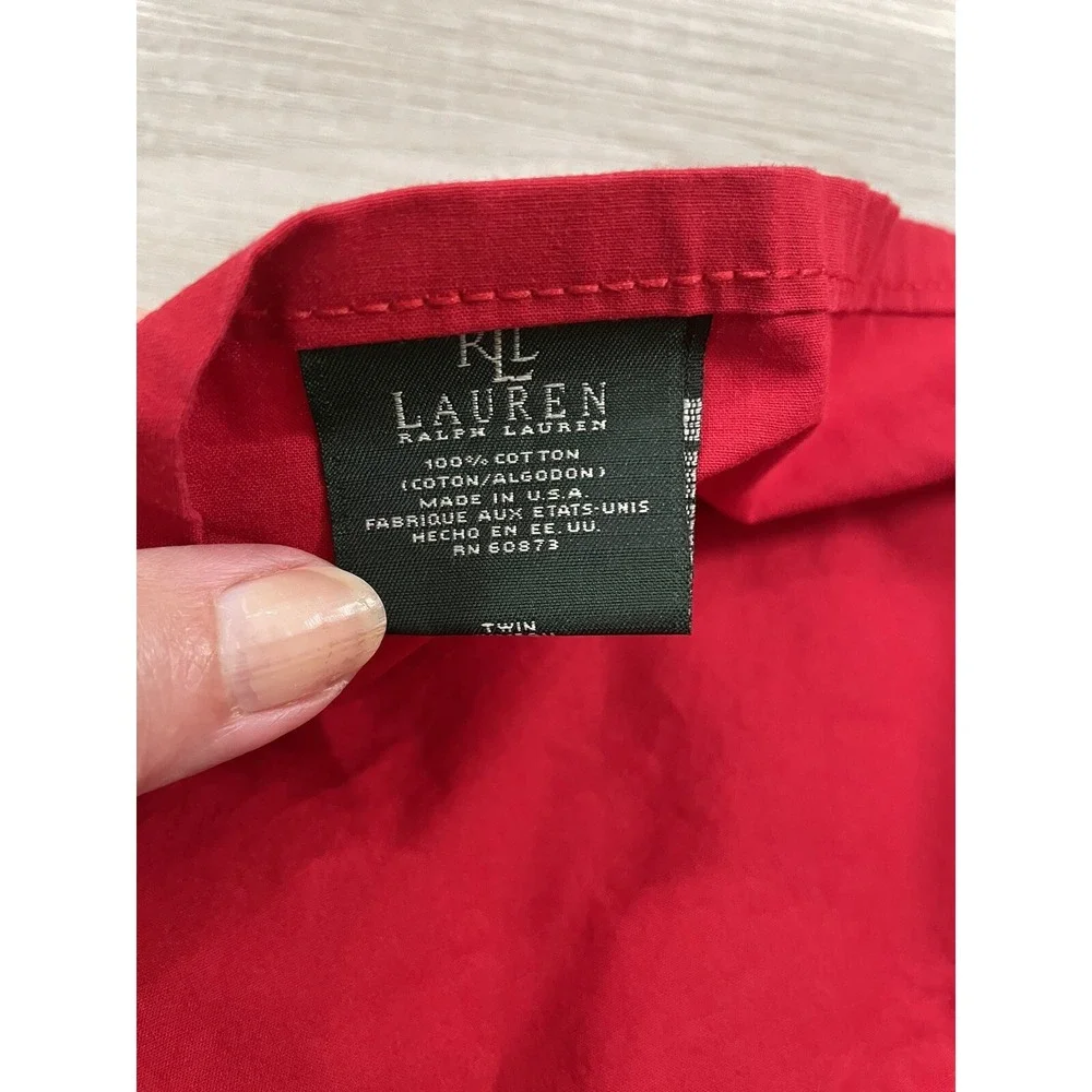 Ralph Lauren Solid Red TWIN Flat‎ Sheet 100% Cotton